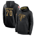 Punc A.Falcons #70 Jake Matthews Player Black Salute to Service Limited Black Hoodie Stitched Jerseys