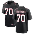 Punc A.Falcons #70 Jake Matthews Player Black Throwback Game Stitched Jerseys