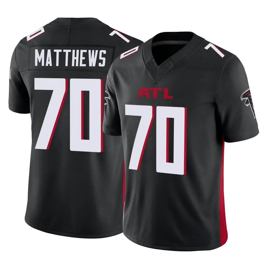 Punc A.Falcons #70 Jake Matthews Player Black Vapor F.U.S.E. Limited Stitched Jerseys