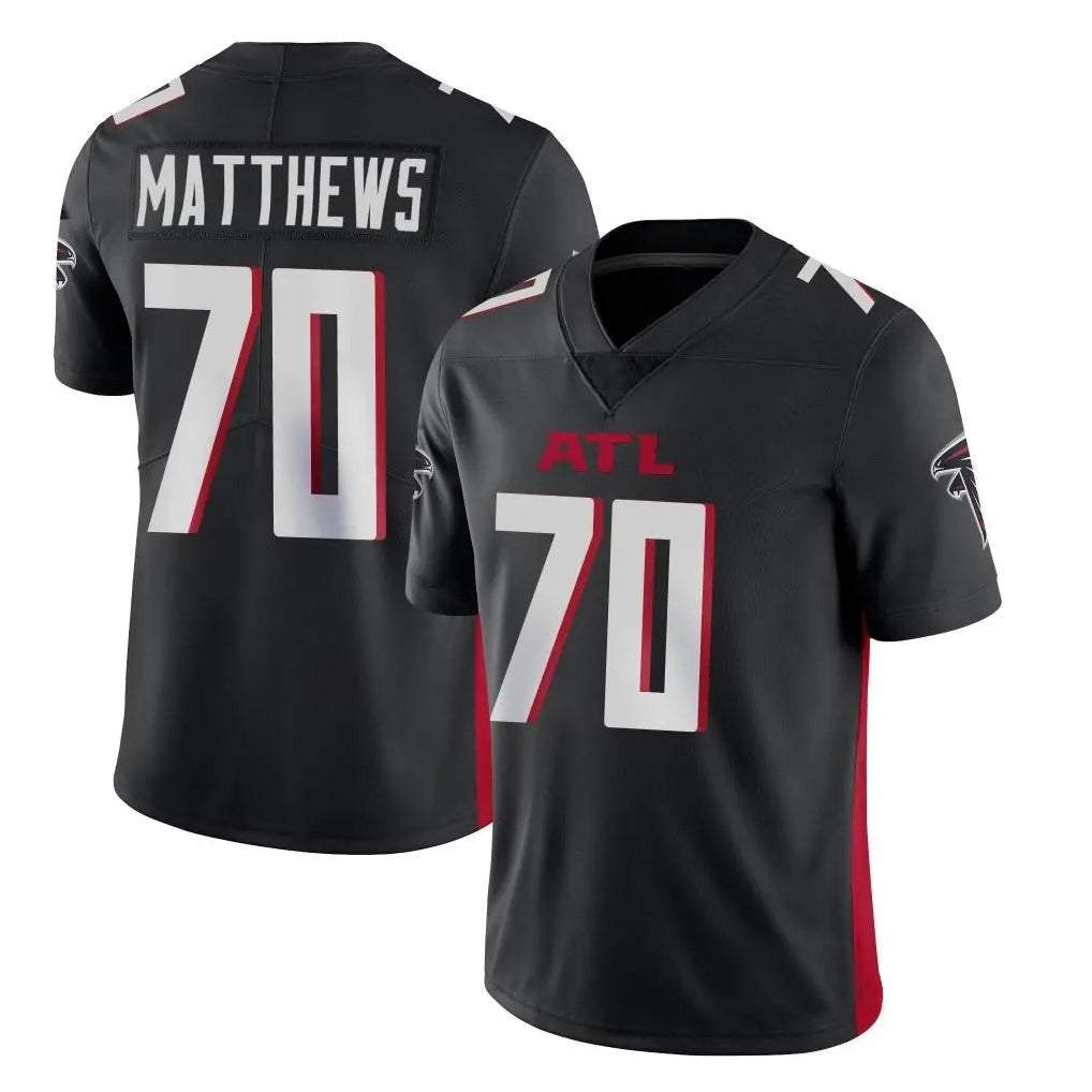 Punc A.Falcons #70 Jake Matthews Player Black Vapor Untouchable Limited Home Game Stitched Jerseys