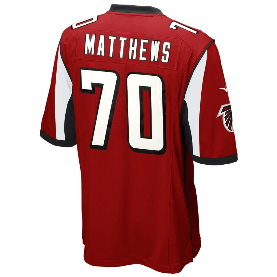 Punc A.Falcons #70 Jake Matthews Player Red Game Stitched Jerseys