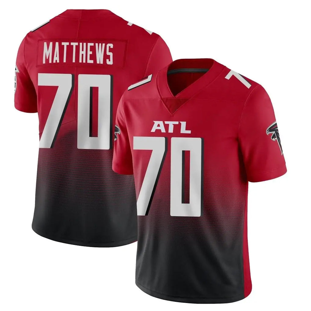 Punc A.Falcons #70 Jake Matthews Player Red Vapor Untouchable Limited Home Game Stitched Jerseys