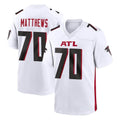 Punc A.Falcons #70 Jake Matthews Player White Home Game Stitched Jerseys