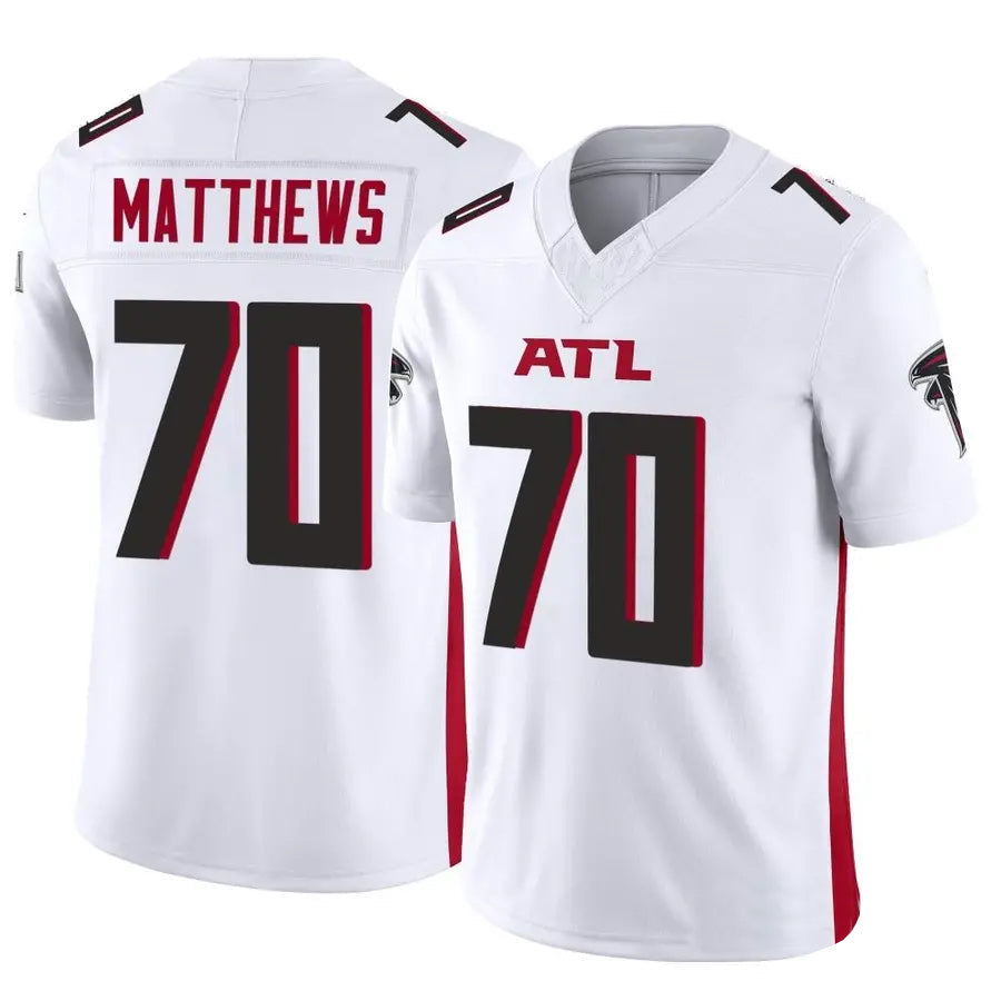 Punc A.Falcons #70 Jake Matthews Player White Vapor F.U.S.E. Limited Stitched Jerseys