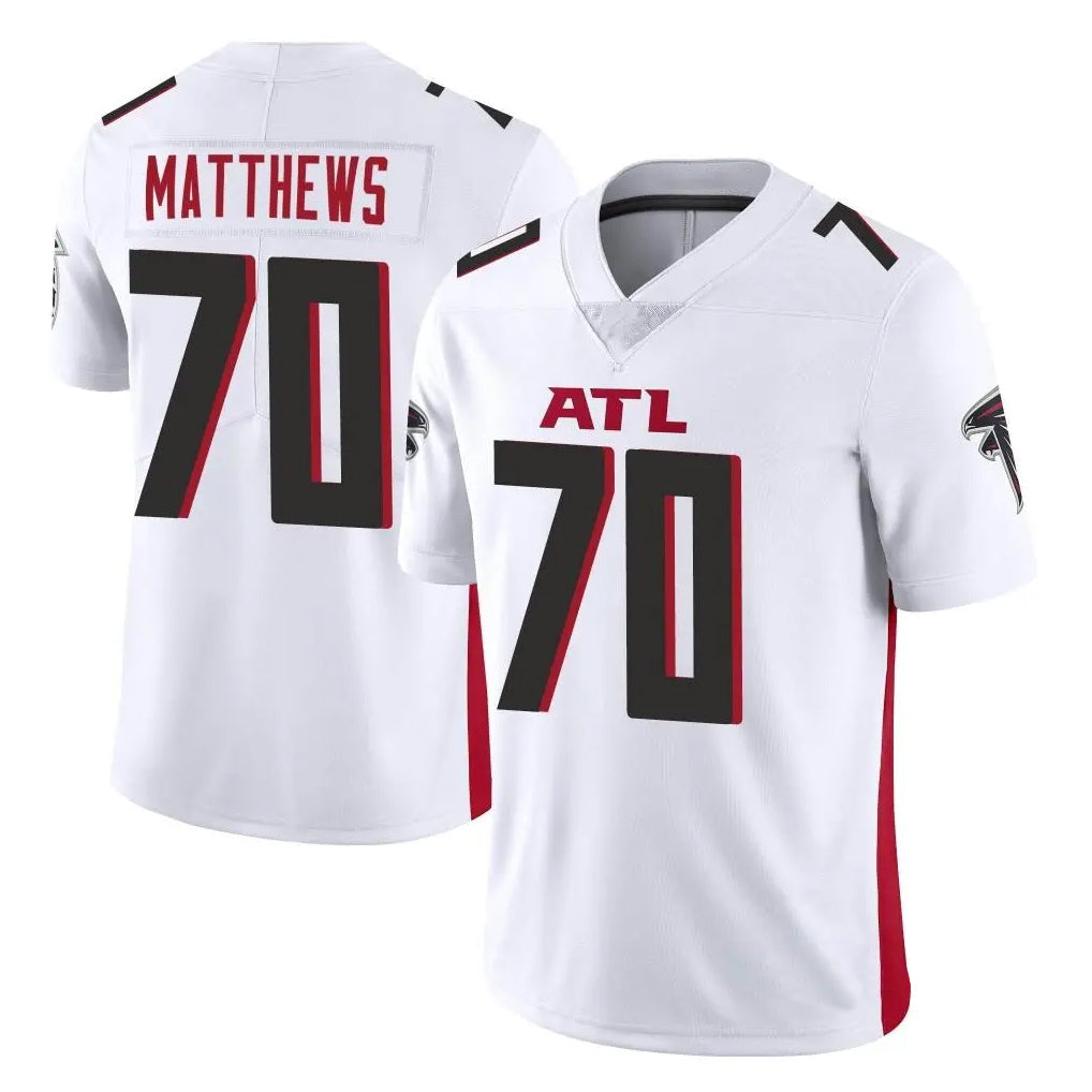Punc A.Falcons #70 Jake Matthews Player White Vapor Untouchable Limited Home Game Stitched Jerseys