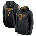 Punc A.Falcons #7 Bijan Robinson Player Black Salute to Service Pullover Hoodies Stitched Jerseys