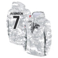 Punc A.Falcons #7 Bijan Robinson Player Camo Arctic Salute to Service Hoodies Limited Stitched Jerseys