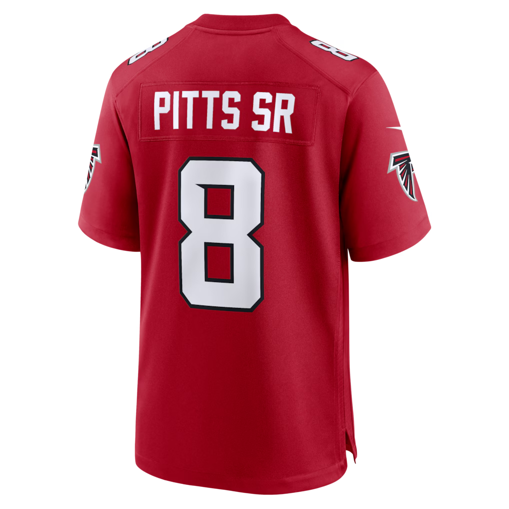 Punc A.Falcons #8 Kyle Pitts Sr. Red Game Stadium Jerseys