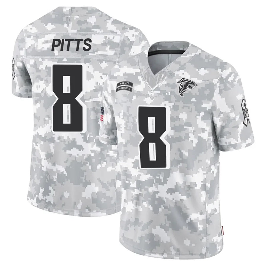Punc A.Falcons #8 Kyle Pitts Player Arctic Camo Salute to Service Limited Stitched Jerseys