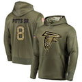 Punc A.Falcons #8 Kyle Pitts Player Salute to Service Club Fleece Olive Hoodie Stitched Jerseys