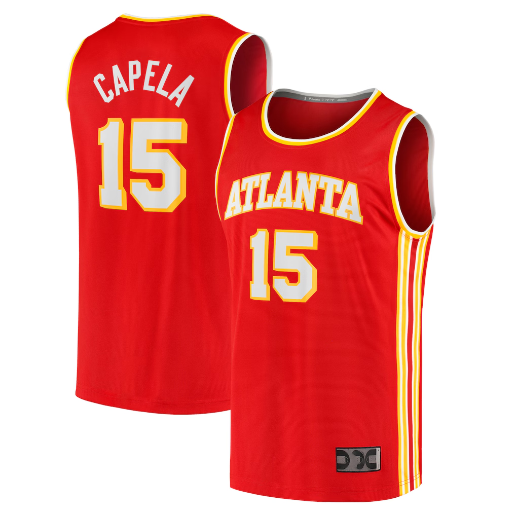 Punc A.Hawks #15 Clint Capela Red 2021-22 Fast Break Replica Jerseys - Icon Edition