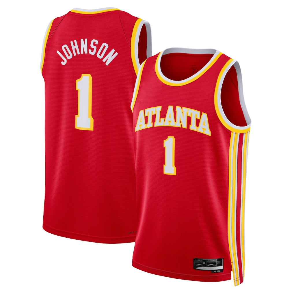 Punc A.Hawks #1 Jalen Johnson Red Swingman Jerseys - Icon Edition