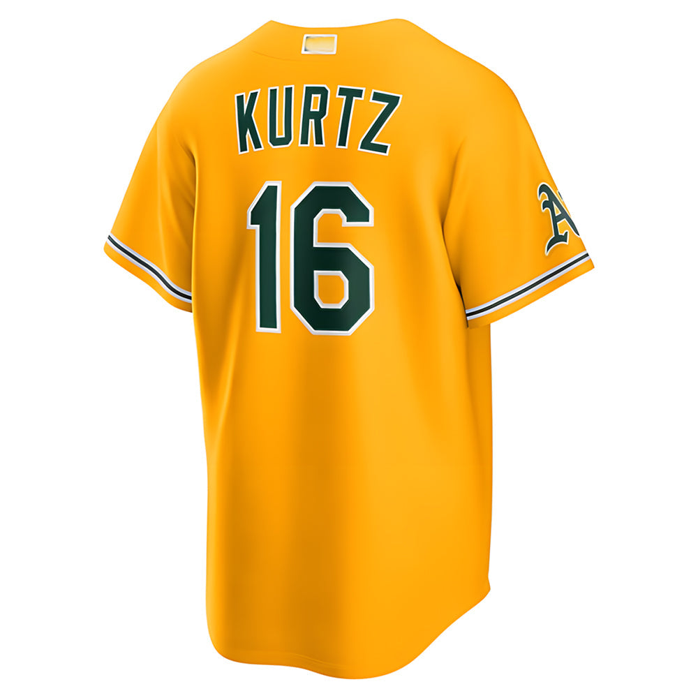 Punc Athletics #16 Nick Kurtz Player Gold Alternate Stadium Stitched Jerseys