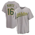 Punc Athletics #16 Nick Kurtz Player Gray Home Game Stitched Jerseys