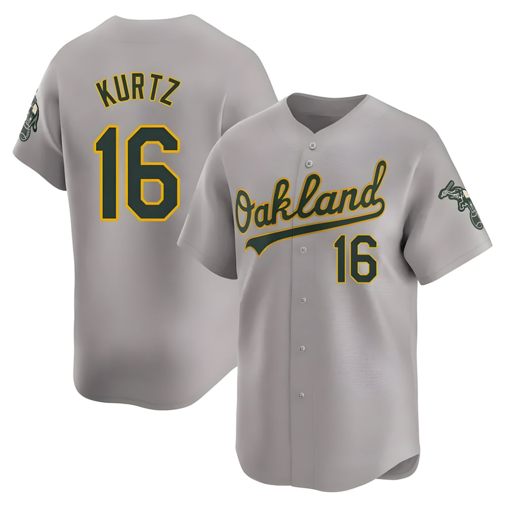 Punc Athletics #16 Nick Kurtz Player Grey Home Limited Stitched Jerseys