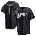 Punc Athletics #1 Denzel Clarke player Black&White Replica Stitched Jersey