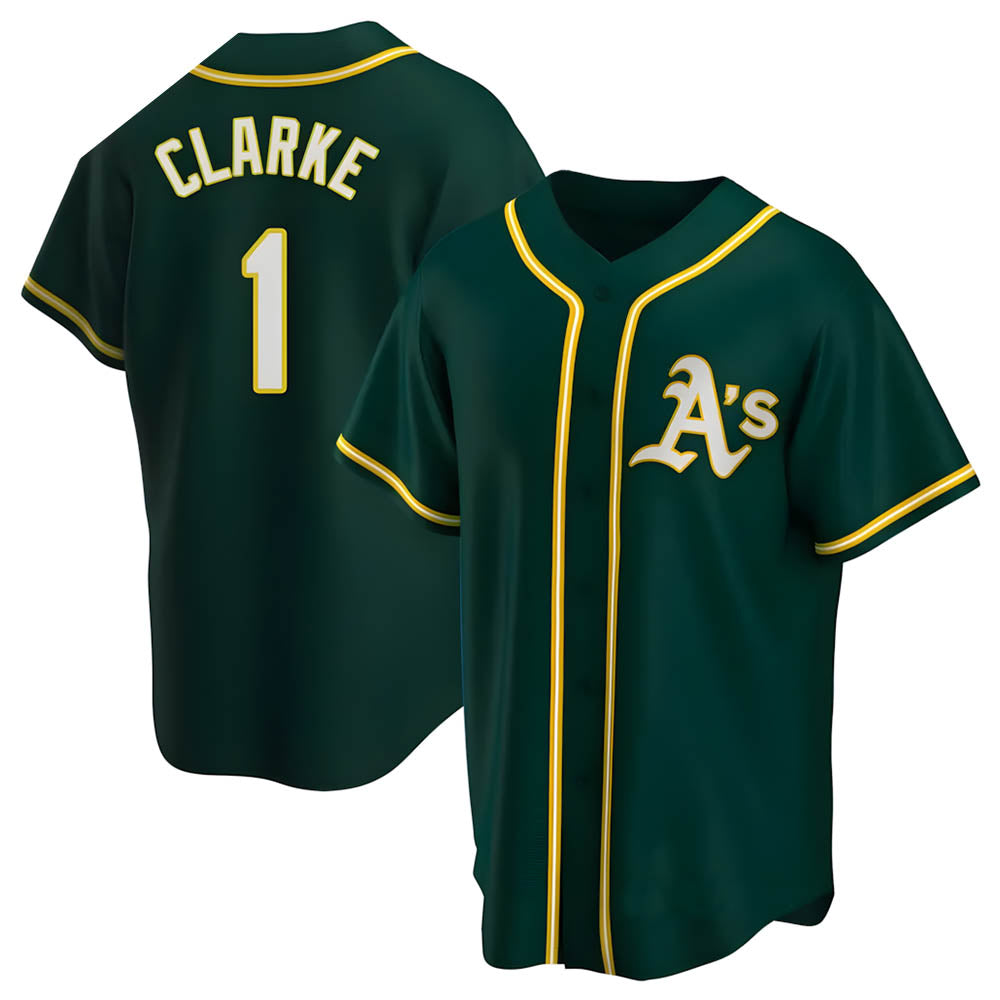Punc Athletics #1 Denzel Clarke player Green Replica Alternate Stitched Jersey