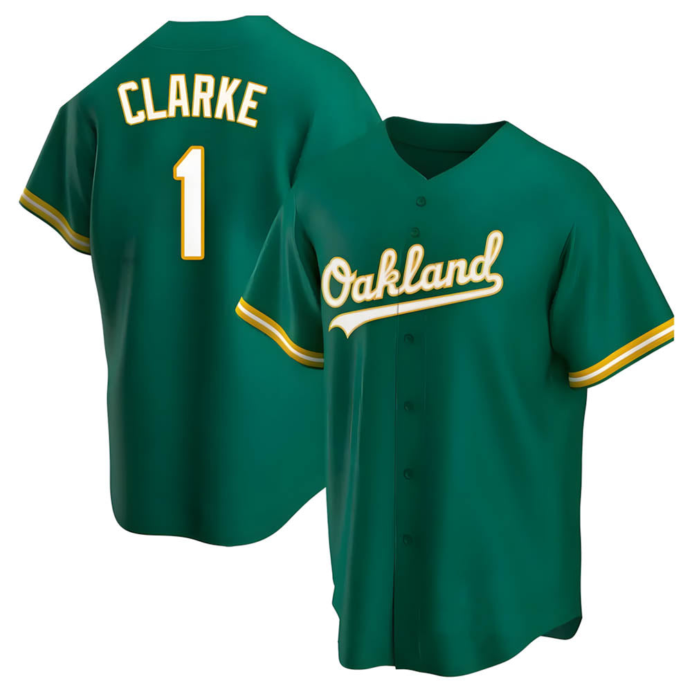 Punc Athletics #1 Denzel Clarke player Green Replica Kelly Alternate Stitched Jersey