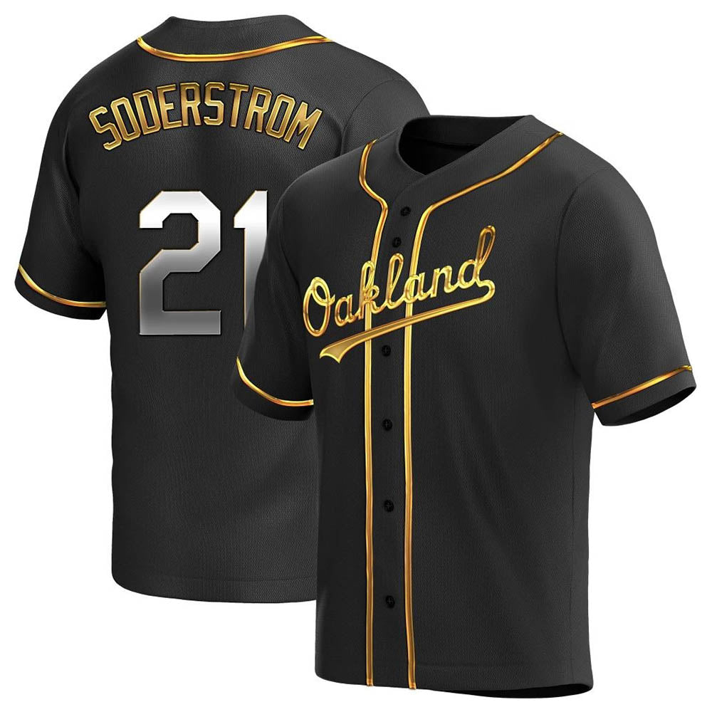 Punc Athletics #21 Tyler Soderstrom Player Black Golden Replica Alternate Stitched Jersey