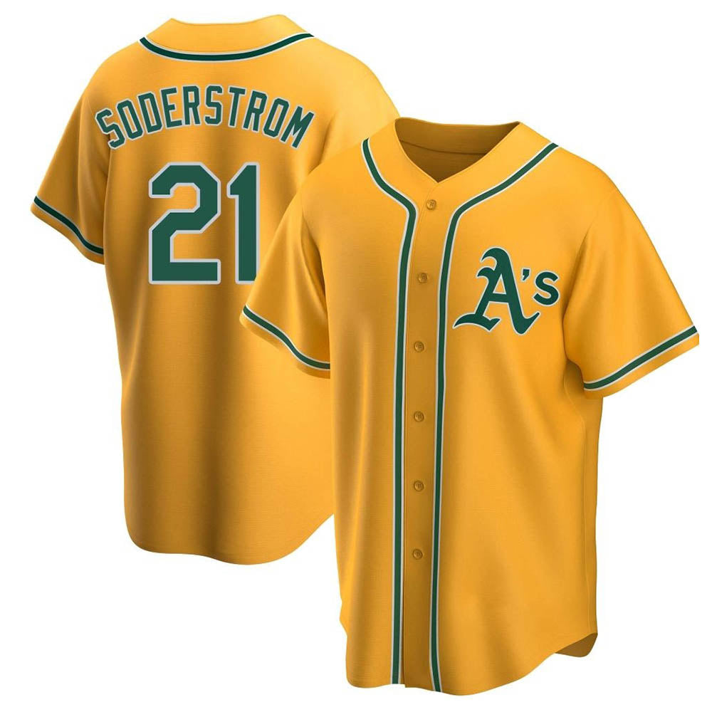 Punc Athletics #21 Tyler Soderstrom Player Gold Replica Alternate Stitched Jersey