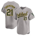 Punc Athletics #21 Tyler Soderstrom Player Gray Limited Away Stitched Jersey