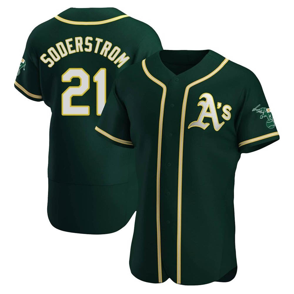 Punc Athletics #21 Tyler Soderstrom Player Green Authentic Alternate Stitched Jersey