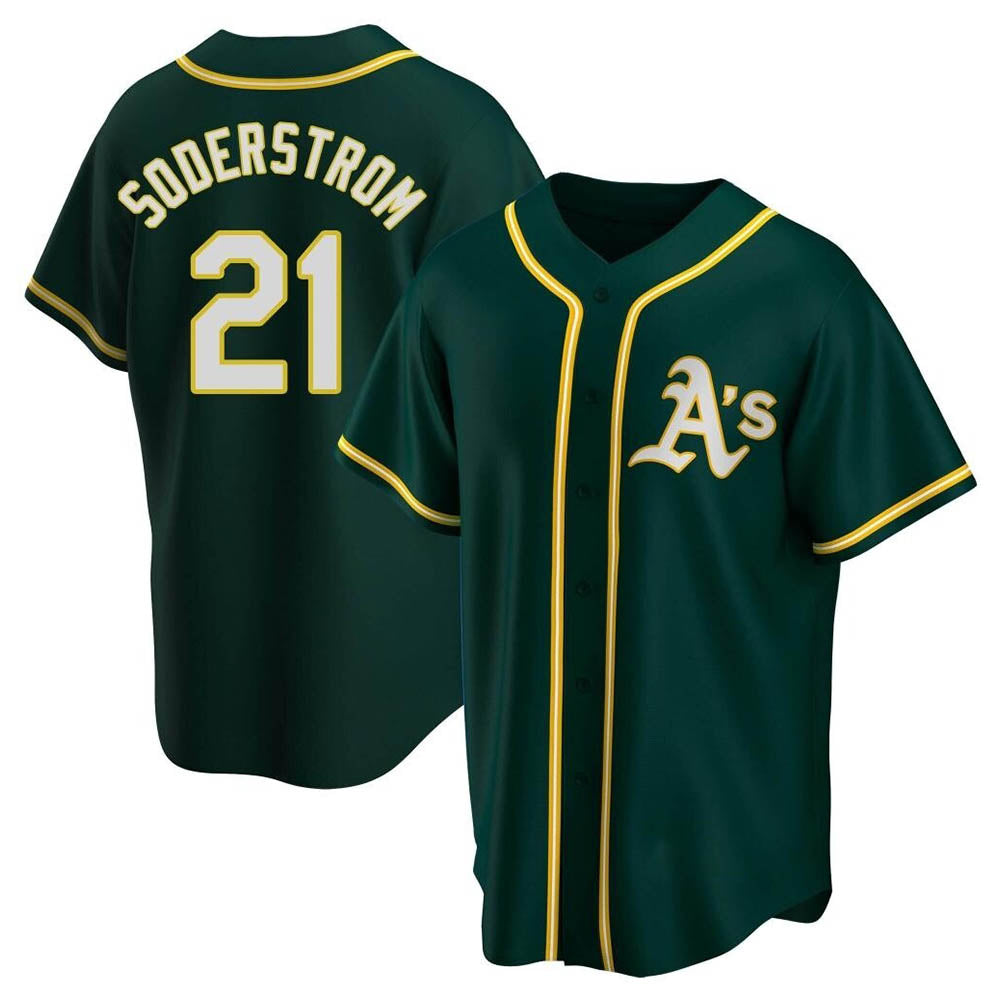 Punc Athletics #21 Tyler Soderstrom Player Green Replica Alternate Stitched Jersey