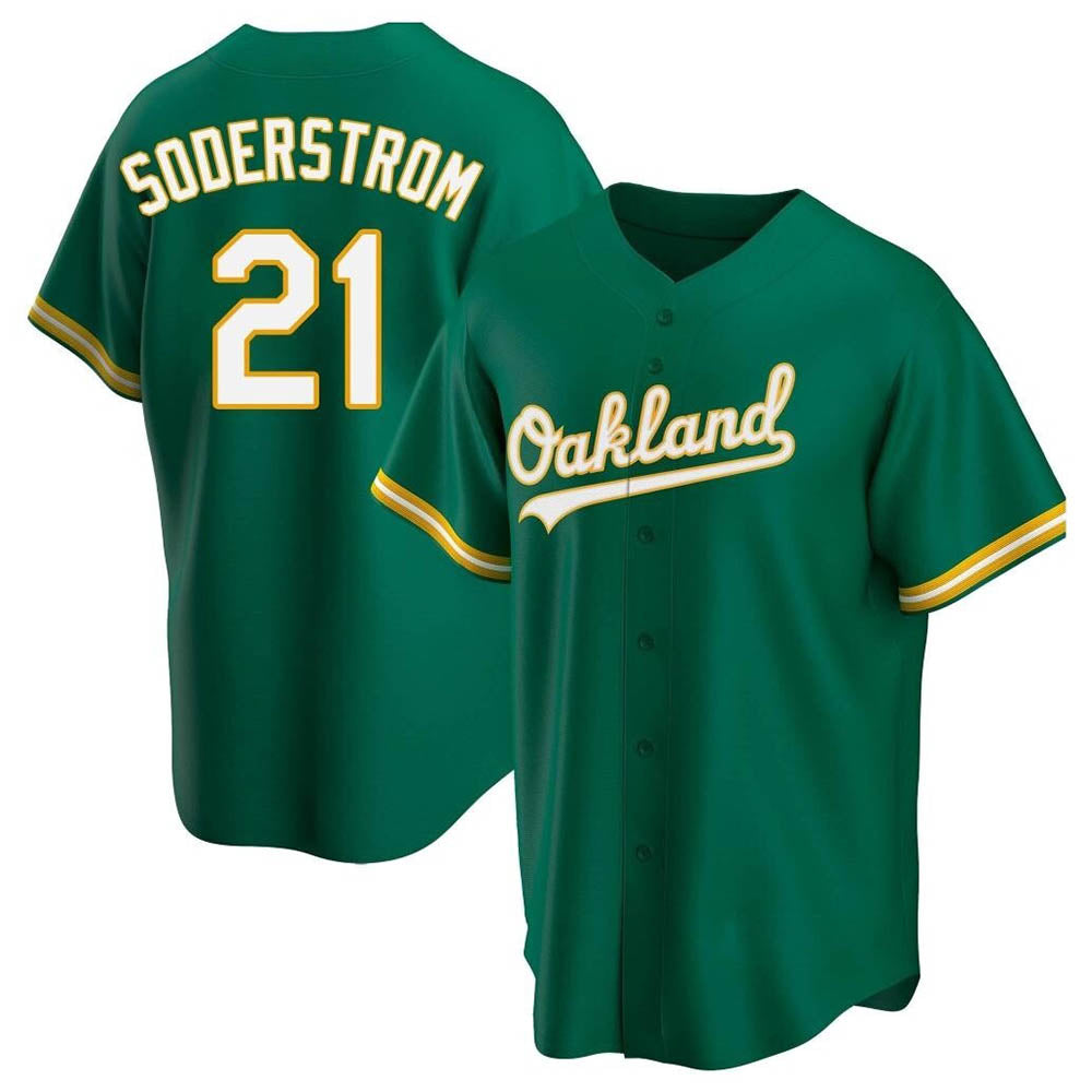 Punc Athletics #21 Tyler Soderstrom Player Green Replica Kelly Alternate Stitched Jersey