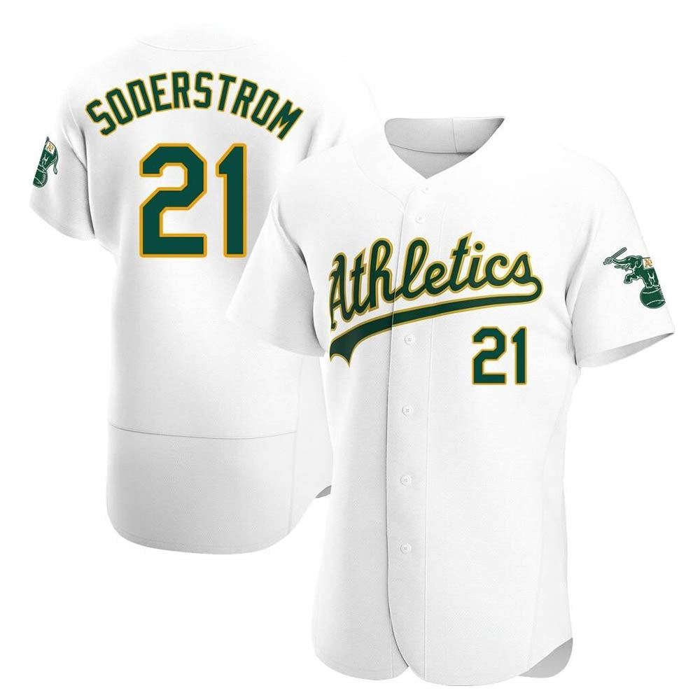 Punc Athletics #21 Tyler Soderstrom Player White Authentic Home Stitched Jersey