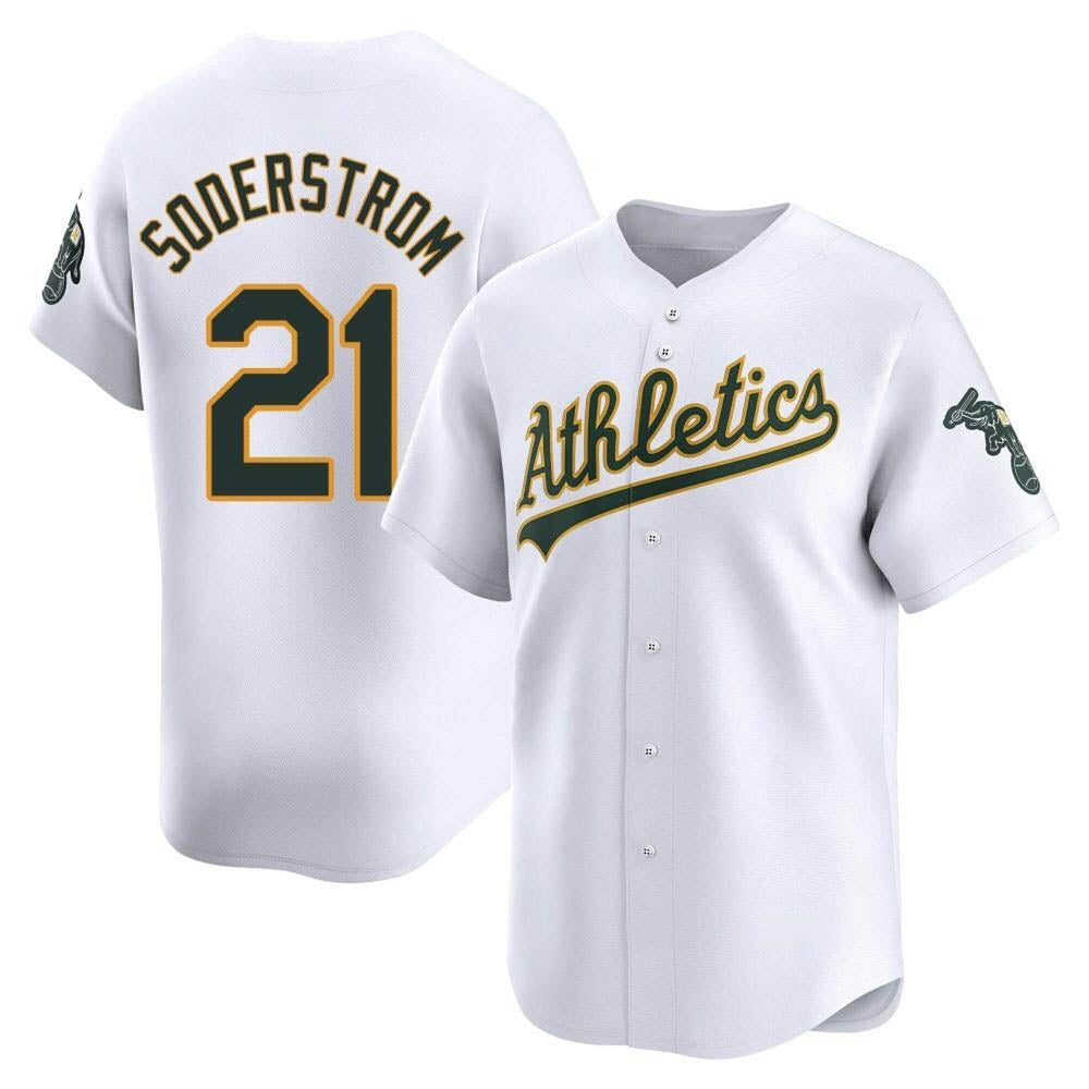 Punc Athletics #21 Tyler Soderstrom Player White Limited Home Stitched Jersey
