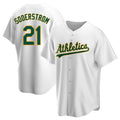 Punc Athletics #21 Tyler Soderstrom Player White Replica Home Stitched Jersey