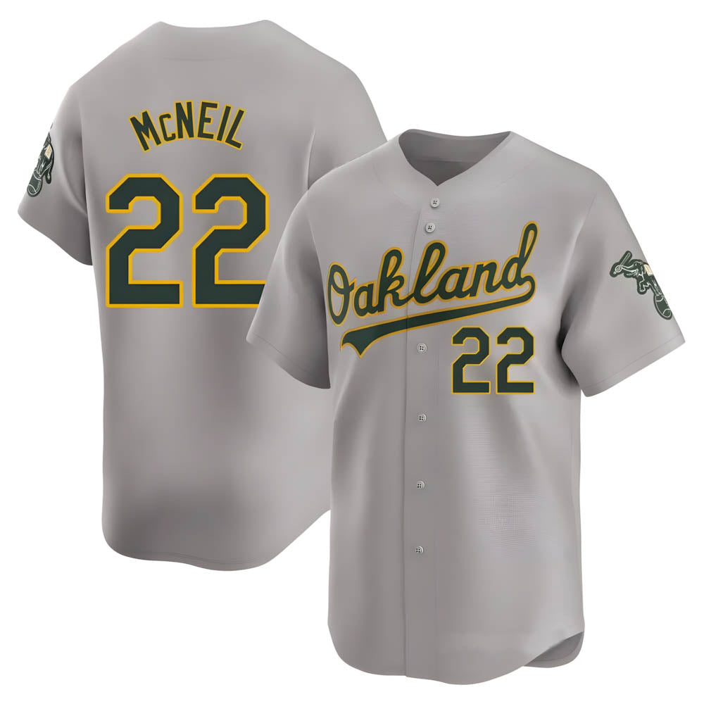 Punc Athletics #22 Jeff McNeil player Gray Limited Away Stitched Jersey