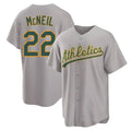 Punc Athletics #22 Jeff McNeil player Gray Replica Away Stitched Jersey