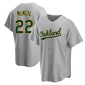 Punc Athletics #22 Jeff McNeil player Gray Replica Road Stitched Jersey