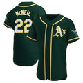 Punc Athletics #22 Jeff McNeil player Green Authentic Alternate Stitched Jersey