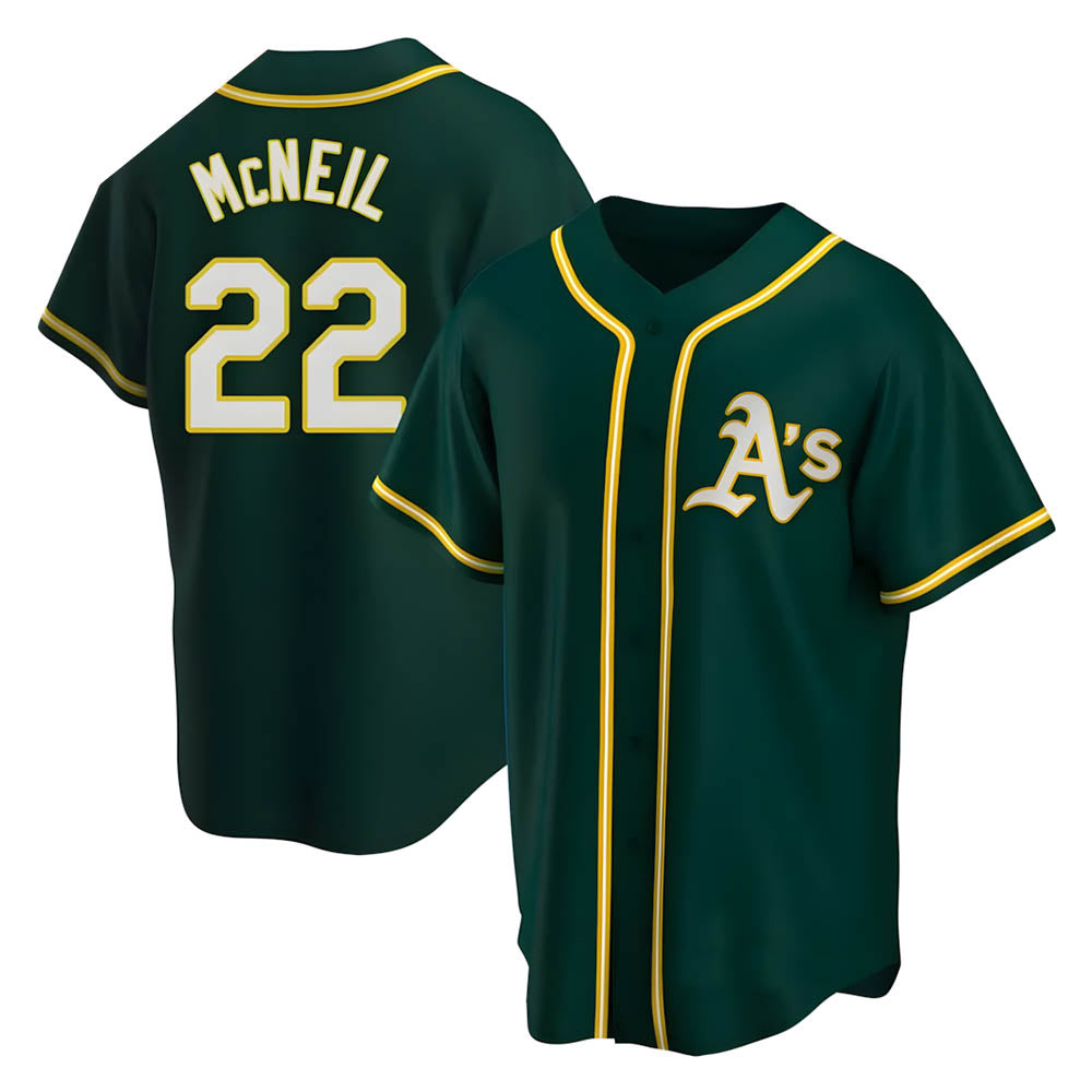 Punc Athletics #22 Jeff McNeil player Green Replica Alternate Stitched Jersey