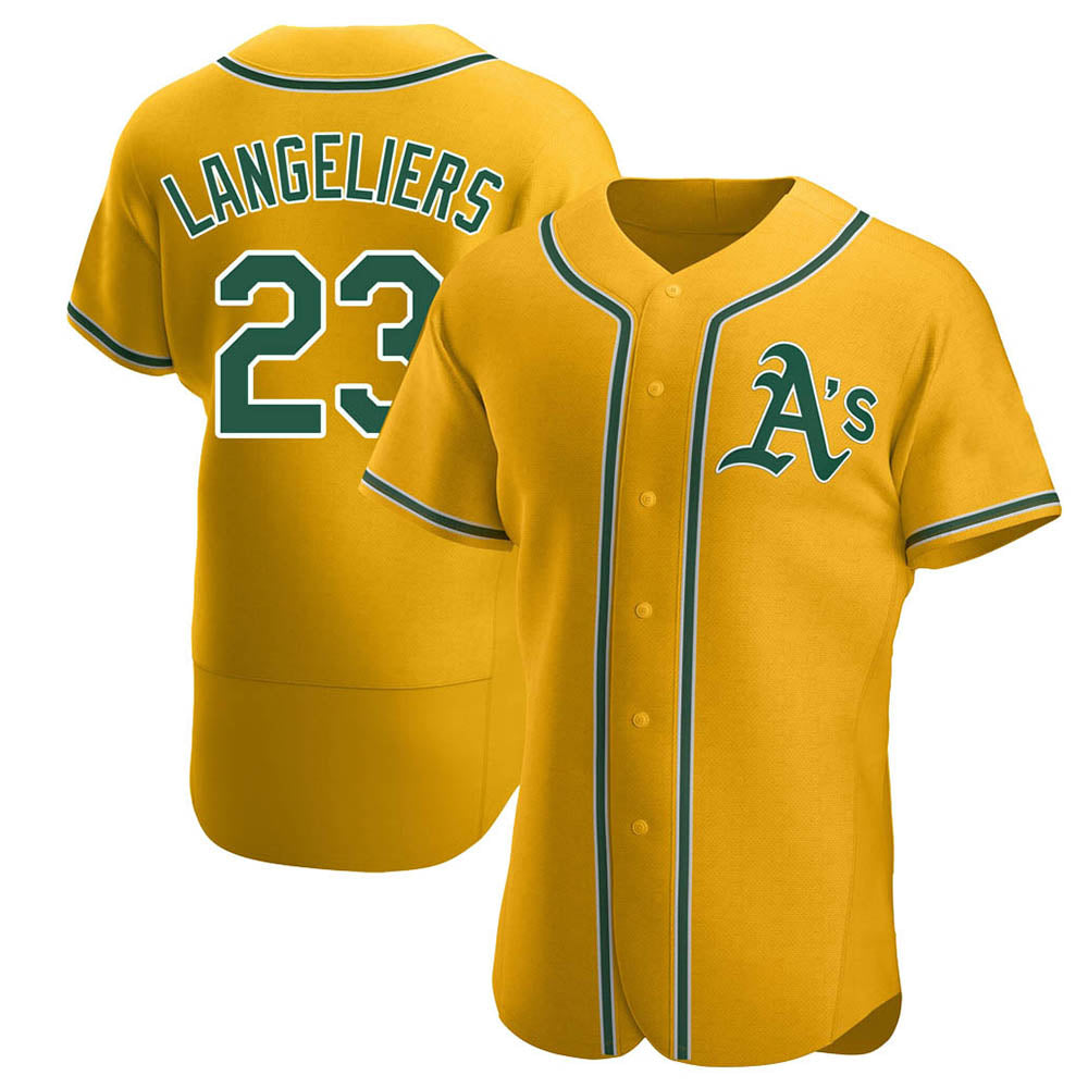 Punc Athletics #23 Shea Langeliers Player Gold Authentic Alternate Stitched Jerseys