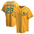 Punc Athletics #23 Shea Langeliers Player Gold Replica Alternate Stitched Jersey