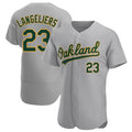 Punc Athletics #23 Shea Langeliers Player Gray Authentic Road Stitched Jersey