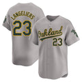 Punc Athletics #23 Shea Langeliers Player Gray Limited Away Stitched Jersey