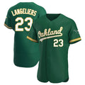 Punc Athletics #23 Shea Langeliers Player Green Authentic Kelly Alternate Stitched Jerseys
