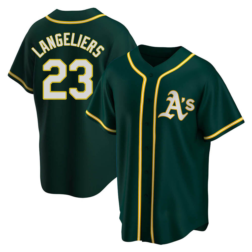 Punc Athletics #23 Shea Langeliers Player Green Replica Alternate Stitched Jerseys
