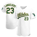 Punc Athletics #23 Shea Langeliers Player White Authentic Home Stitched Jersey