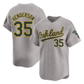 Punc Athletics #35 Rickey Henderson Player Gray Limited Away Stitched Jersey