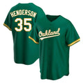 Punc Athletics #35 Rickey Henderson Player Green Replica Kelly Alternate Stitched Jersey
