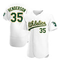 Punc Athletics #35 Rickey Henderson Player White Authentic Home Stitched Jersey