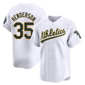 Punc Athletics #35 Rickey Henderson Player White Limited Home Stitched Jersey