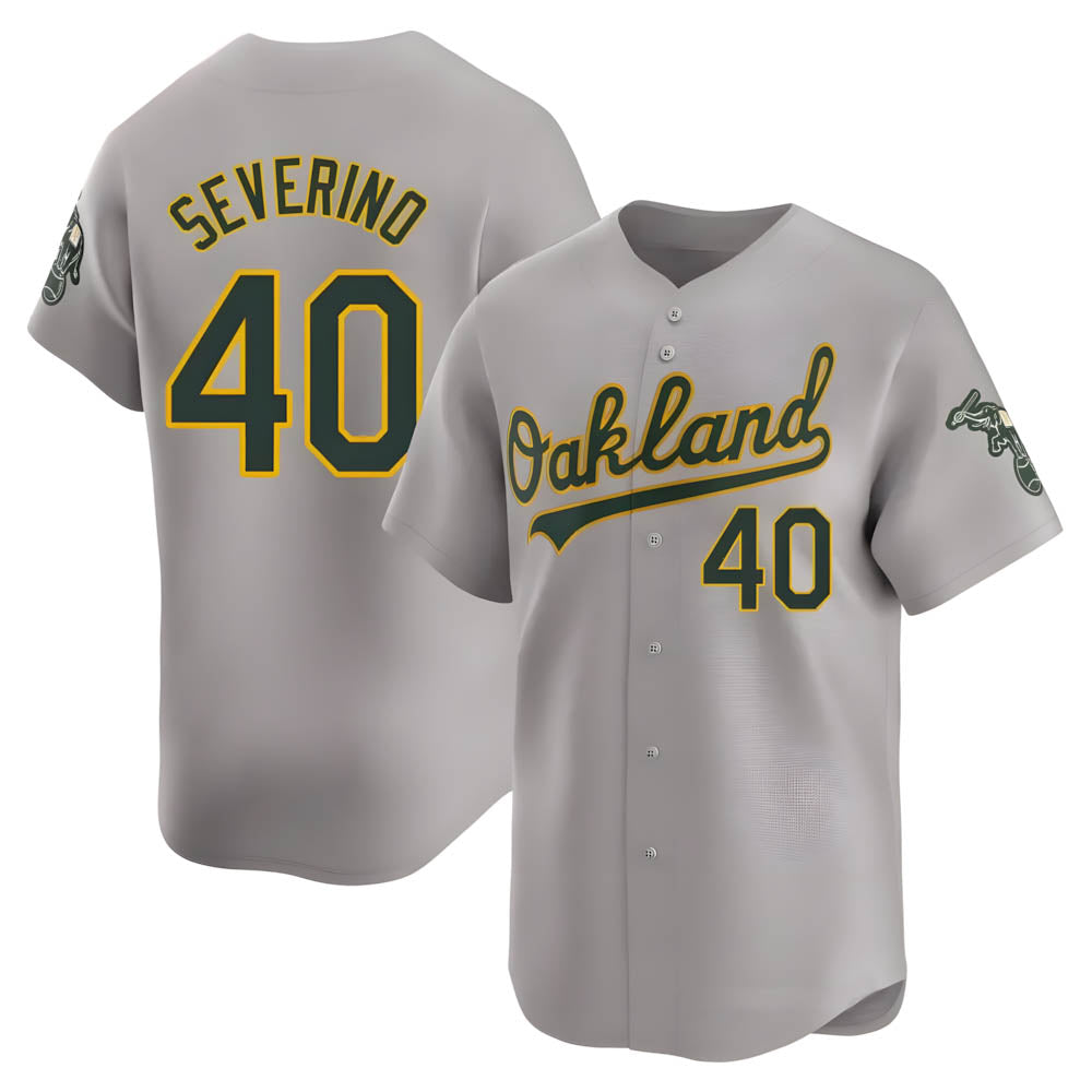 Punc Athletics #40 Luis Severino player Gray Limited Away Stitched Jersey