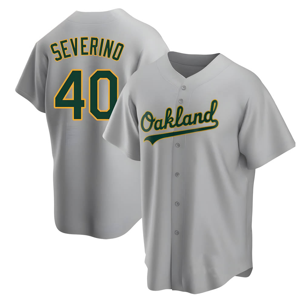 Punc Athletics #40 Luis Severino player Gray Replica Road Stitched Jersey