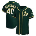 Punc Athletics #40 Luis Severino player Green Authentic Alternate Stitched Jersey